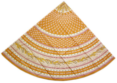 French Round Tablecloth Coated (Portofino mimosa, safran yellow) - Click Image to Close